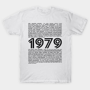 1979 Nostalgia Collection: Celebrate Your Birth Year with Iconic Moments T-Shirt